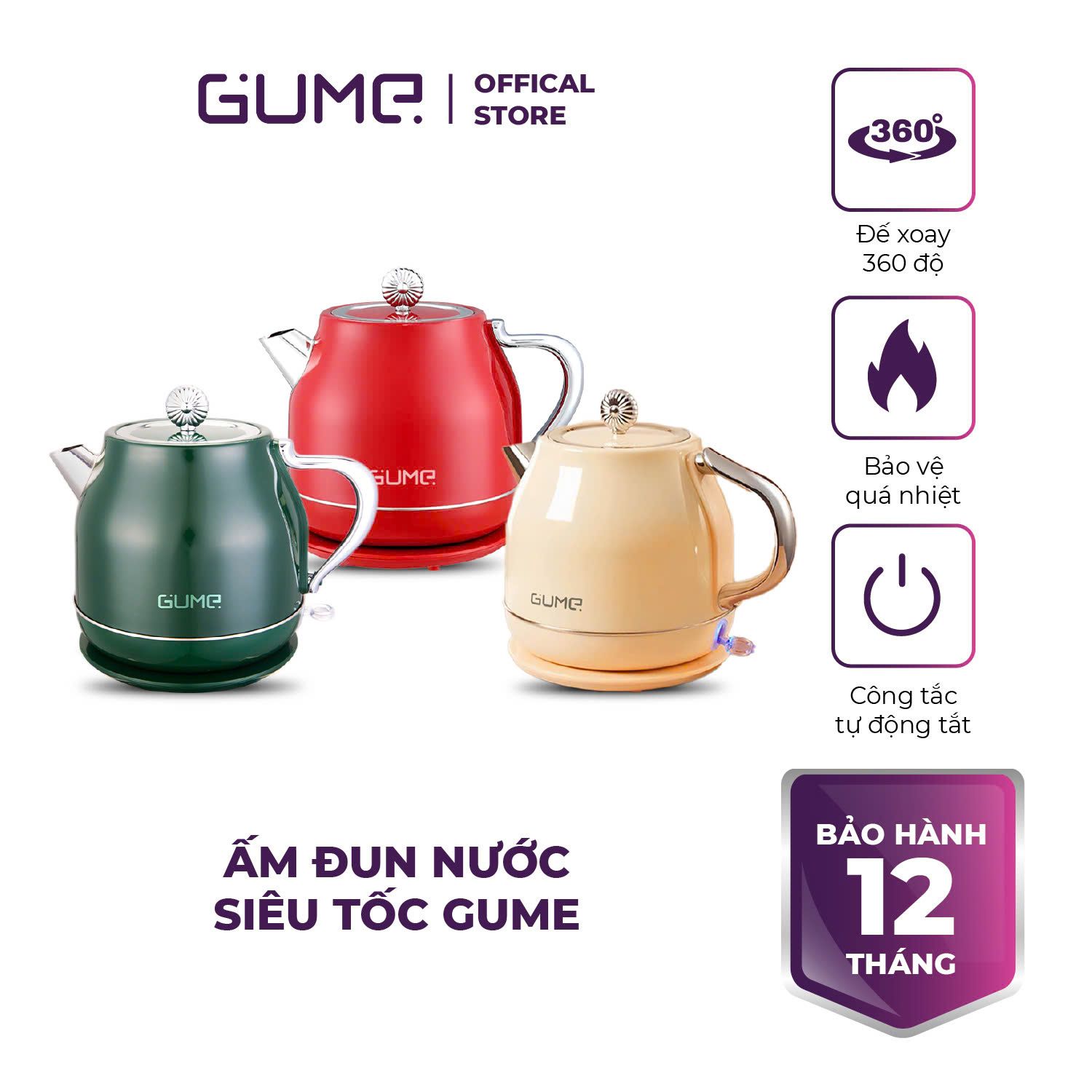 Ấm Siêu Tốc Đun Nước Mini Nấu Bằng Điện của Gume Korea Gmek 031 1