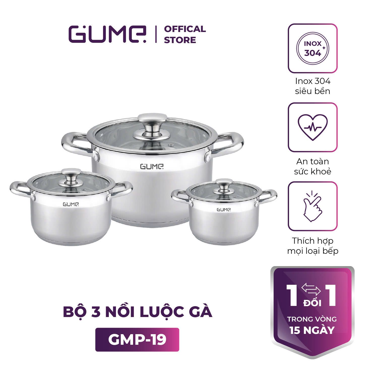 Bộ 3 Nồi Luộc Gà GUME KOREA GMP 19 1
