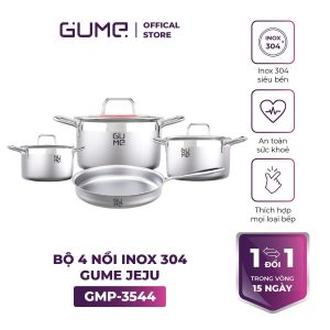 Bộ Nồi 5 Đáy Inox 304 JeJu Gume Korea 4pc Gmp 3544