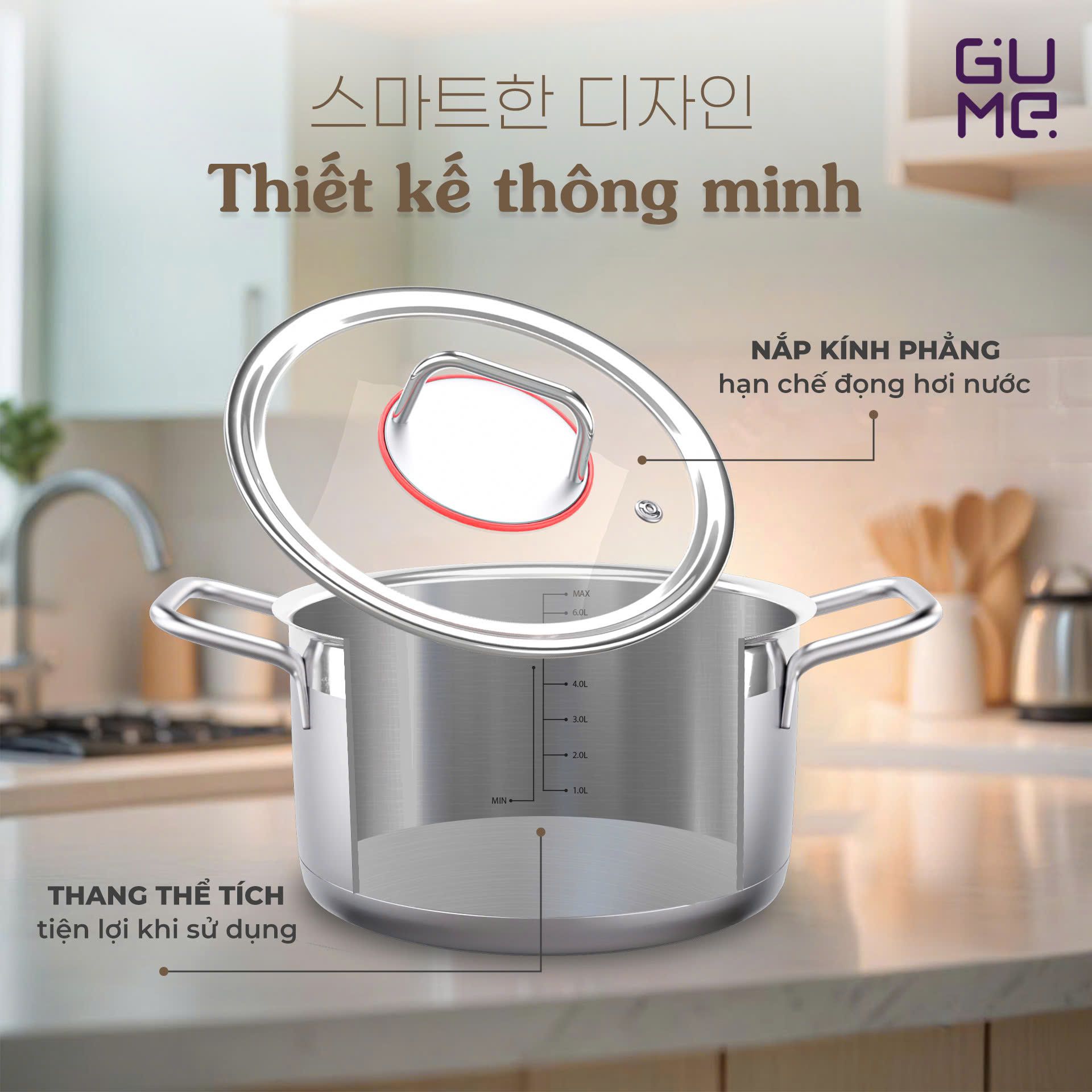 Bộ Nồi Inox JeJu Gume Korea 3pcs Usp Gmp 3533 3
