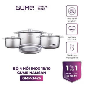 Bộ Nồi inox nguyên khối Namsan 4pcs Gmp 3426 Gume Korea