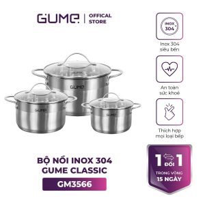Bộ nồi inox 304 cao cấp Gume Classic