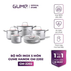 Bộ nồi inox 5 món Hanok GM 2202 Cao Cấp Gume Korea