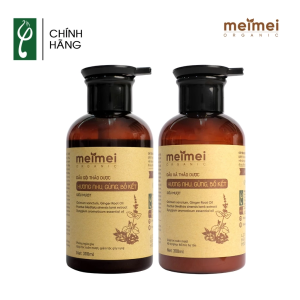 Combo Dầu Gội, dầu Xả, Thảo Dược Liệu, Hương Nhu, Gừng, Bồ Kết, Giảm Gàu, Ngứa, Rụng, Bết, Giúp Suôn Mượt, MeiMei 300ml