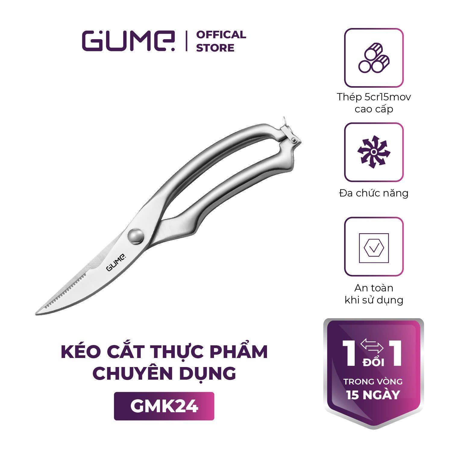 Kéo Cắt Thực Phẩm Chuyên Dụng GUME KOREA GMK24 1 Kéo Cắt Thực Phẩm Chuyên Dụng GUME KOREA GMK24