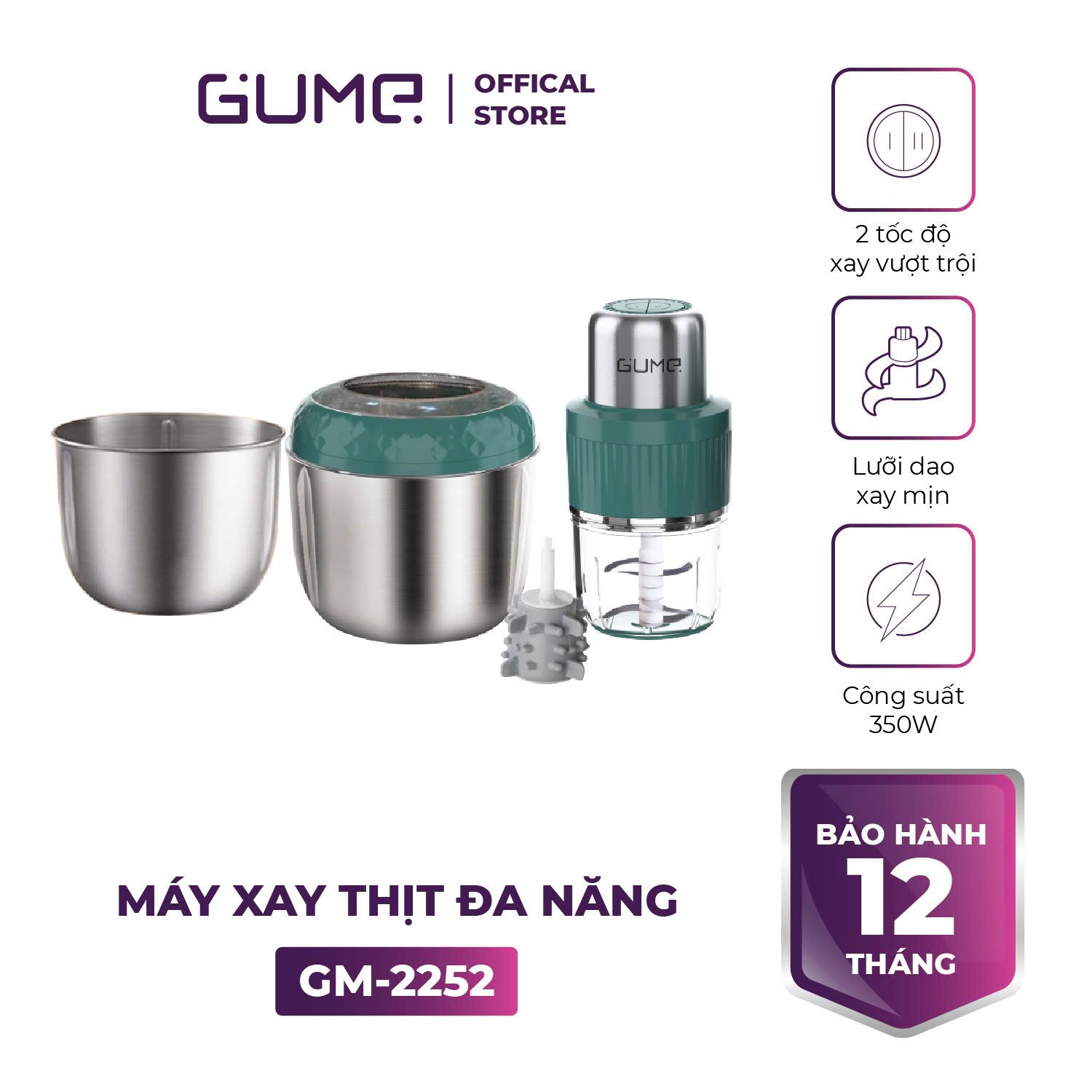 Máy Xay Thịt Đa Năng Mini Cho Gia Đình Gume Korea GM 2252 1