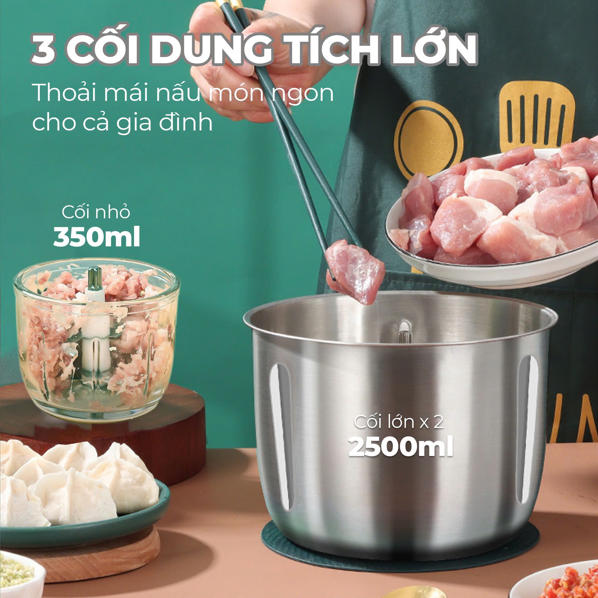 Máy Xay Thịt Đa Năng Mini Cho Gia Đình Gume Korea GM 2252 6