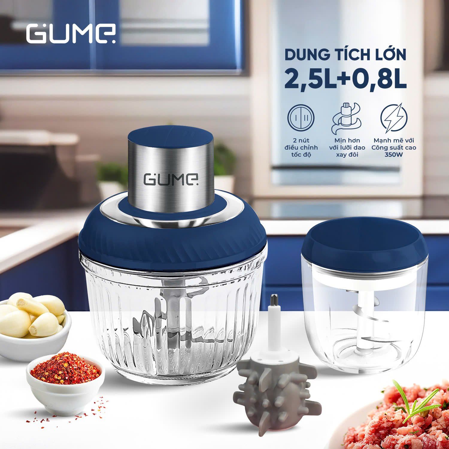 Máy Xay Thịt Đa Năng Mini Cho Gia Đình Gume Korea GM 2254 2