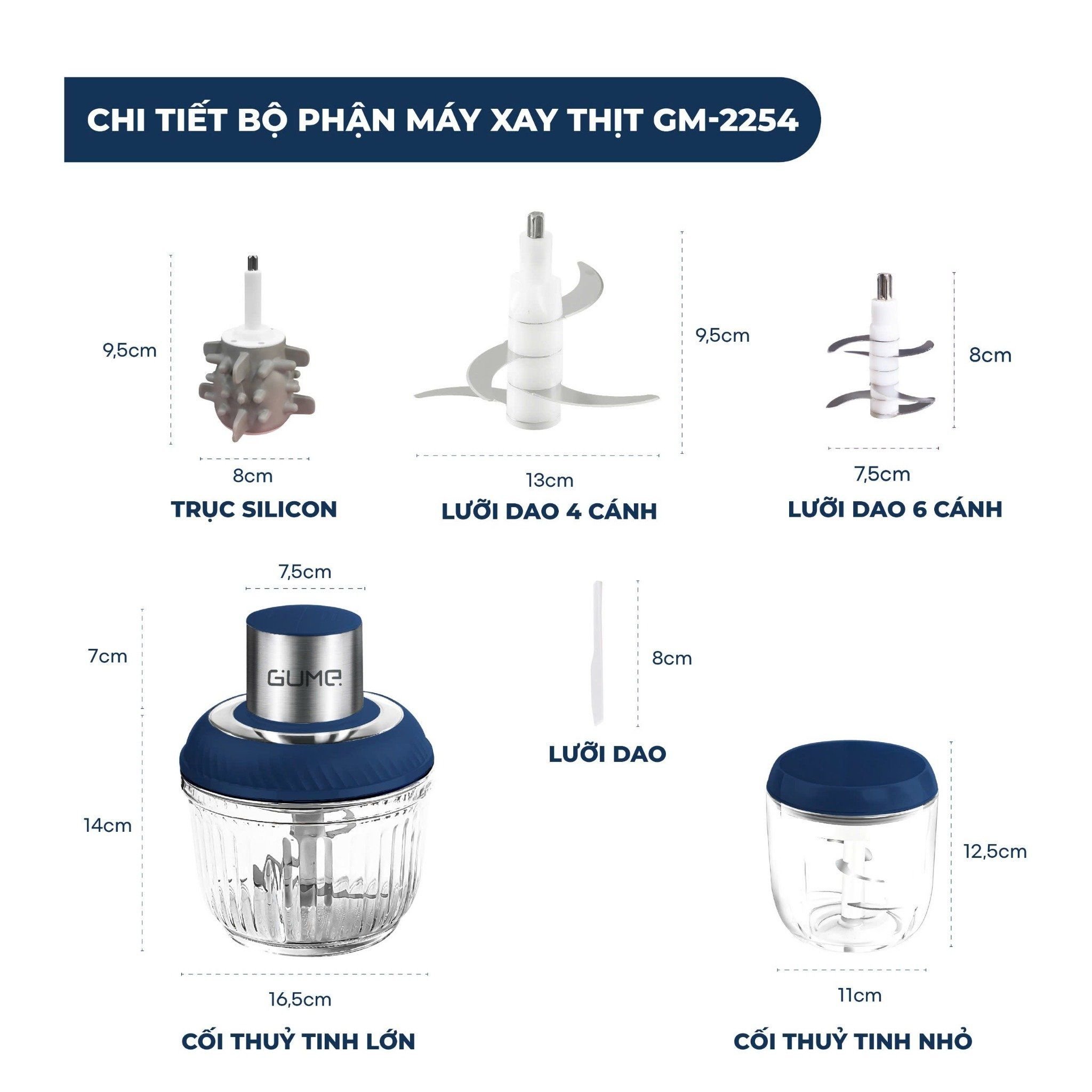 Máy Xay Thịt Đa Năng Mini Cho Gia Đình Gume Korea GM 2254 7