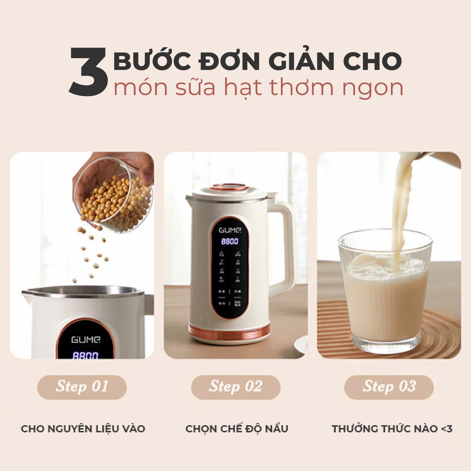 Máy làm sữa hạt mini 12 chế độ nấu Pro Gume Korea Msb 02 5