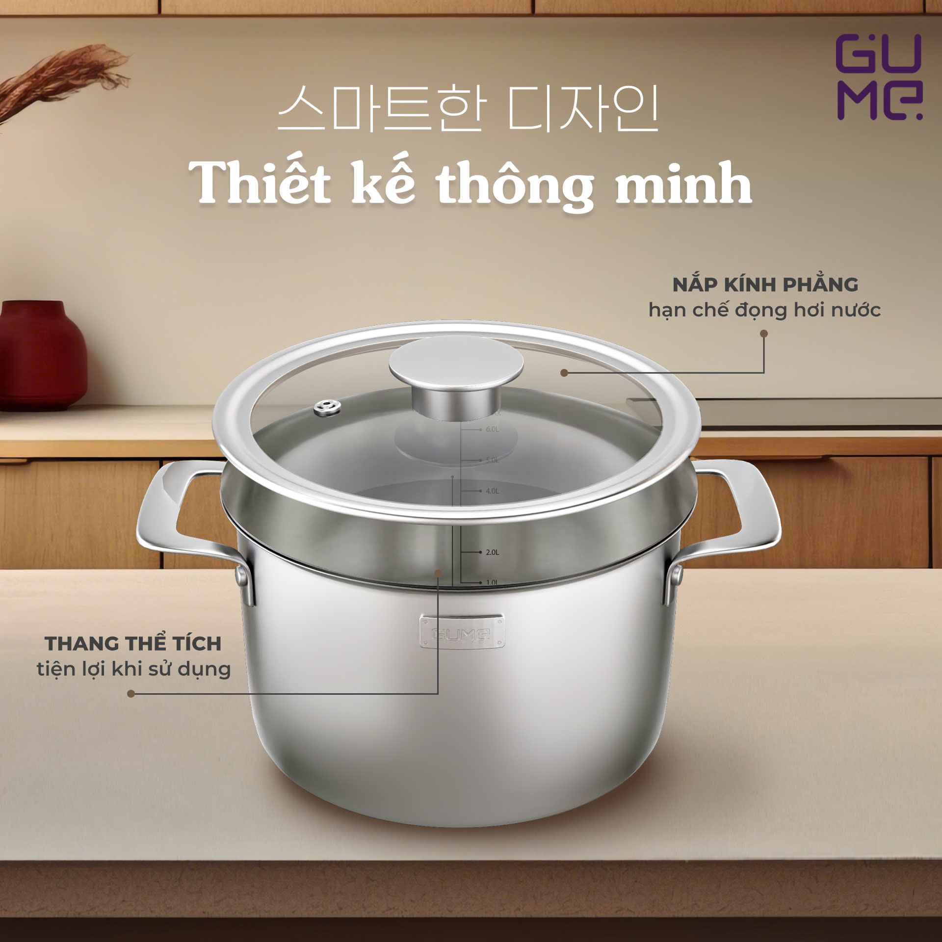 Nồi Inox Nguyên Khối Namsan Gume Korea Gmp 3018 3