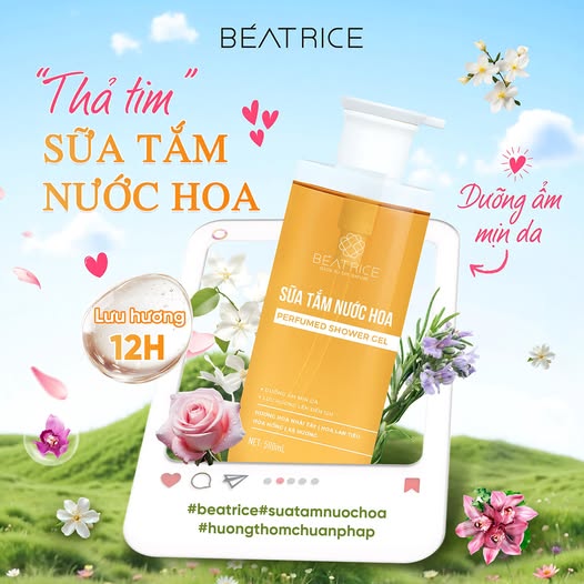 Sữa tắm Beatrice lưu hương nước hoa sáng hồng 500ml 5