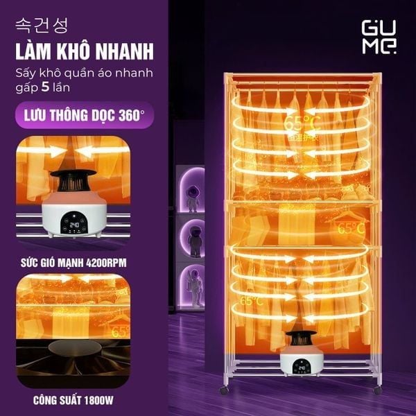 Tủ Sấy Quần Áo Mini Loại Giá Tốt Cao Cấp Chính Hãng Gume Korea Gmdc 2201 2