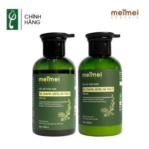 Combo Dầu Gội, Dầu Xả, Dược Liệu Chanh, Gừng, Hà Thủ Ô, Giảm Gàu, Ngứa, Gãy Rụng, Bạc Sớm, Giúp Bóng Mượt, Đen Chắc Khỏe MeiMei 300ml