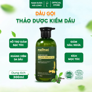 Dầu Gội Dược Liệu, Chanh, Gừng, Hà Thủ Ô, Giảm Gàu, Ngứa, Gãy Rụng, Bạc Sớm, Chống Oxy Hóa MeiMei 300ml
