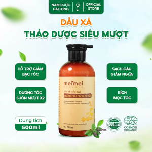 Dầu Xả Thảo Dược Hương Nhu, Gừng, Bồ Kết Giúp Mềm Mại, Suôn Mượt, Khỏe Đẹp Lưu Thông Máu Phục Hồi Hư Tổn MeiMei 500ml