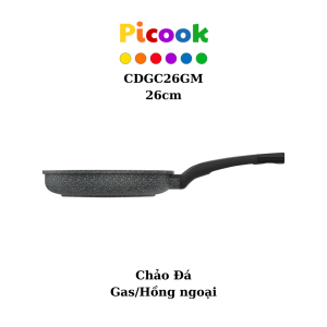 Chảo Đá Chống Dính Siêu Bền, Dùng Bếp Gas, Giá Rẻ, Hãng Picook, 26cm, CDGC26GM