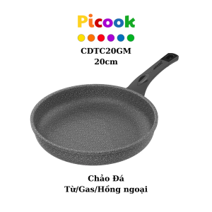 Chảo Đá Từ Chống Dính Siêu Bền, Dùng Mọi Bếp, Giá Rẻ, Hãng Picook, 20cm, CDTC20GM