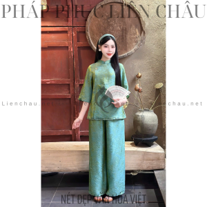 Bộ Đồ Pháp Phục Đi Chùa Cao Cấp Tằm Tencel Ánh Song Kim Thanh Lịch & Mềm Mịn, Silk