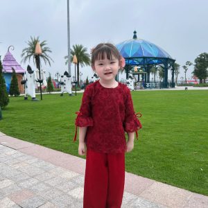 Pháp Phục Cao Cấp Set Cách Tân Tơ Lông Bé Gái Xinh Yêu, TH Silk