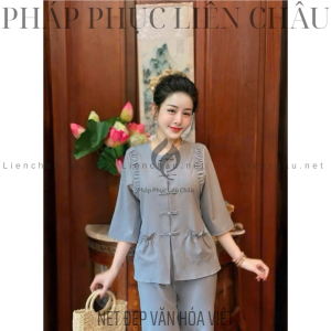 Bộ Đồ Pháp Phục Đi Chùa Cao Cấp Set Túi Tiền Tiểu Thư Lụa Tuyết, Silk