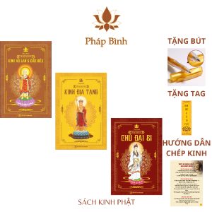 [Cao Cấp] Vở Chép Kinh Combo 3 Quyển Sổ Chép Kinh Địa Tạng, Kinh Chú Đại Bi, Kinh Vu Lan và Báo Hiếu [Tặng bút]