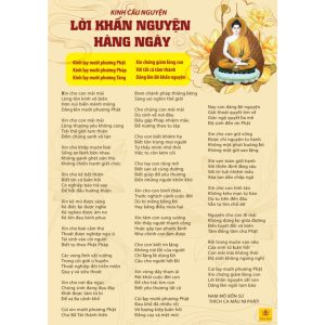 Tờ Kinh Cầu Nguyện Lời Khấn Nguyện Hàng Ngày và Chú Đại Bi 84 Câu Khổ A4 Cán Nilong Bóng Chống Nước - Pháp Bình