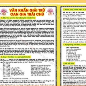 Tờ Chú Văn Khấn Giải Trừ OAN GIA TRÁI CHỦ, IN 2 MẶT Ms02