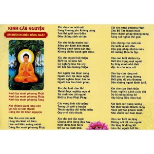 Tờ chú Kinh Cầu Nguyện Lời Khấn Nguyện Hằng Ngày 2 mặt plastic siêu đẹp Ms05