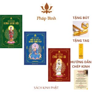 [Cao Cấp] Combo 3 Vở chép Kinh Sám Hối, Kinh Dược Sư, Kinh Chú Đại Bi [Tặng Bút] - Pháp Bình