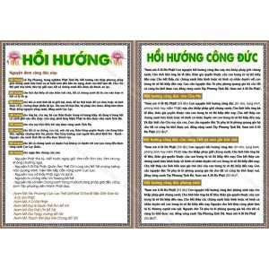 Tờ Hồi Hướng bằng giấy, IN 2 MẶT, cán ni lông, hình in sắc nét Ms02