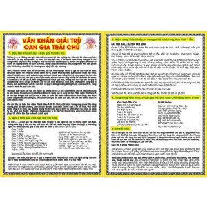 Tờ Chú Văn Khấn Giải Trừ OAN GIA TRÁI CHỦ, IN 2 MẶT, cán ni lông, hình in sắc nét Ms02