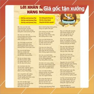 Tờ Kinh Cầu Nguyện Lời Khấn Nguyện Hàng Ngày và Chú Đại Bi 84 Câu Khổ A4 Cán Nilong Bóng Chống Nước ÉP