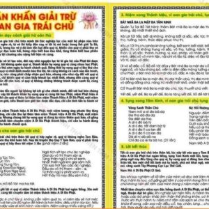 Tờ Chú Văn Khấn Giải Trừ OAN GIA TRÁI CHỦ, IN 2 MẶT cực đẹp Ms02