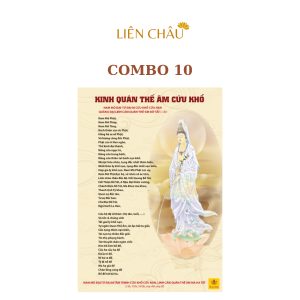 Tờ Kinh Quán Thế Âm Cứu Khổ, Cán Nilong Khổ A4, Combo 10 Liên Châu