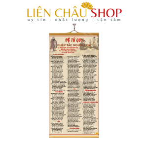 Tranh Treo Chữ Đệ Tử Quy Phép Tắc Người Con kích thước 40x80cm, tranh động lực treo tường vải canvas Liên Châu Shop