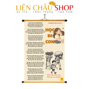 Tranh chữ Học Đi Con 40x60cm bằng vải,có nẹp 2 đầu dùng để treo tường Liên Châu Shop