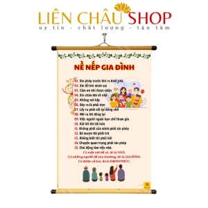 Tranh chữ Nề Nếp Gia Đình Treo Tường 40x60cm Vải Canvas Cao Cấp Nẹp Nhựa