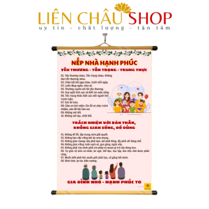 Tranh chữ Nếp Nhà Hạnh Phúc Treo Tường 40x60cm Vải Canvas Cao Cấp