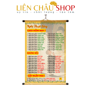 Tranh Treo Chữ Nghệ Thuật Sống kích thước 40x60cm, tranh động lực treo tường vải canvas Liên Châu Shop
